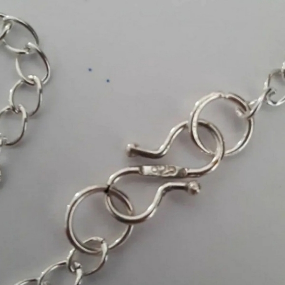 Sterling silver blue purple titaniu druzy necklace - Picture 6 of 6